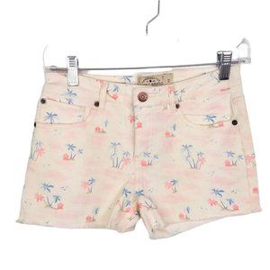 Lucky Brand Girls Size 14 Palm Tree Beach Riley Shorts Pockets Summer Casual